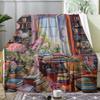 Vintage Book Store Throw Soft Flannel Throw Summer Ac Blanket Lightweight Cool Nap Blanket For Sofa Bed Couch Travel