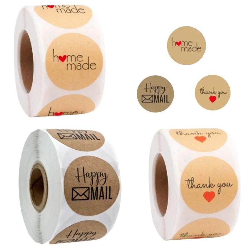 500Pcs Love Heart Stickers Roll Cute Heart Shaped Seal Labels for Scrapbooking Craft Birthday Party Gift Packaging Stationery