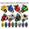Ninjas Character Motorcycle Toy Set 8 Pieces Creative Brain Building Blocks