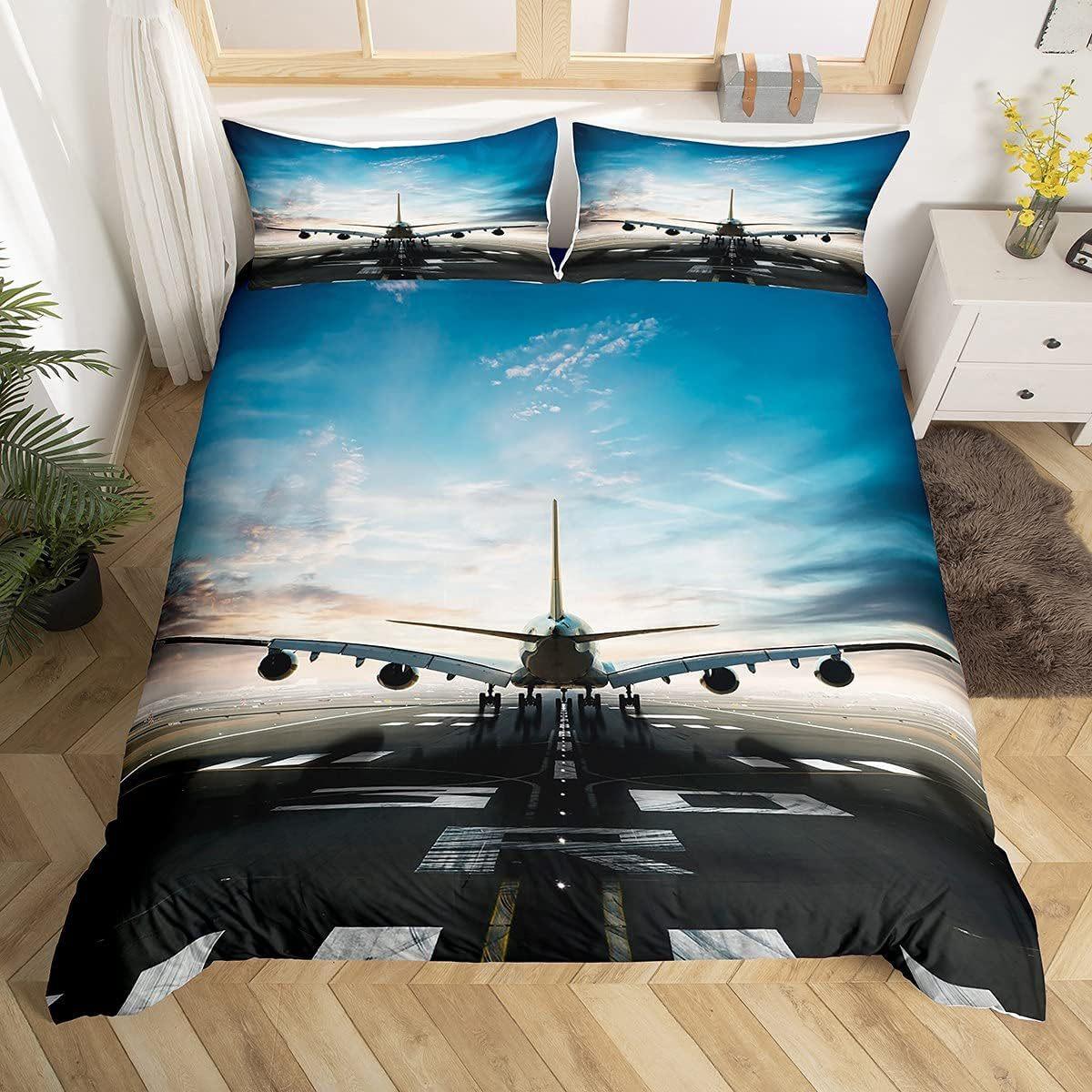 

Astronauts Maritime Aircraft Freedom 3D Print Bedding Set Cozy Soft Duvet Cover King Queen Twin Size Birthday Gift Bedroom Decor EU Single 135x200cm