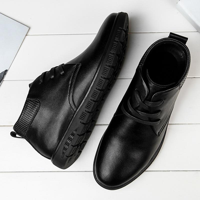 Autumn and Winter Men's Shoes Genuine Leather Soft Sole Soft Leather Breathable Casual Shoes Men's Flat Business Soft Calfskin Shoes
