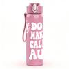 1PC Don’t Quit Keep Fight Slogan Text 750ml Color Plastic Sports Water Bottle Leakproof Flip Straw Lid Suitable for Sports Office Home Use