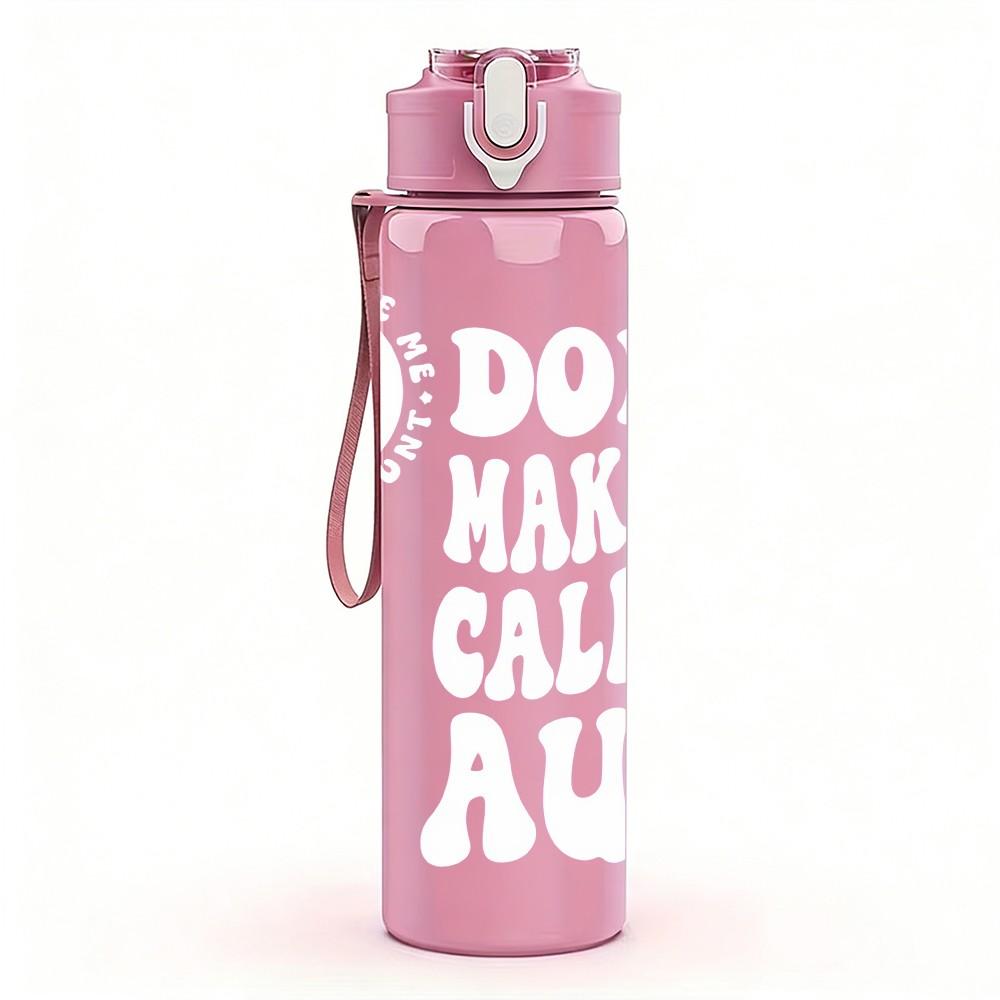1PC Don’t Quit Keep Fight Slogan Text 750ml Color Plastic Sports Water Bottle Leakproof Flip Straw Lid Suitable for Sports Office Home Use