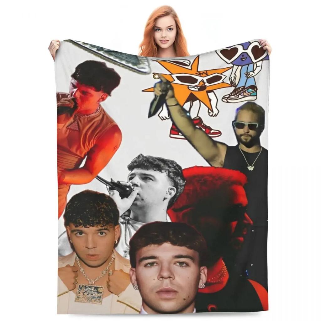 Singer Quevedo Blankets Reggaeton Latin Pop Latin Trap Plush Novelty Breathable Throw Blankets for Coverlet Spring/Autumn