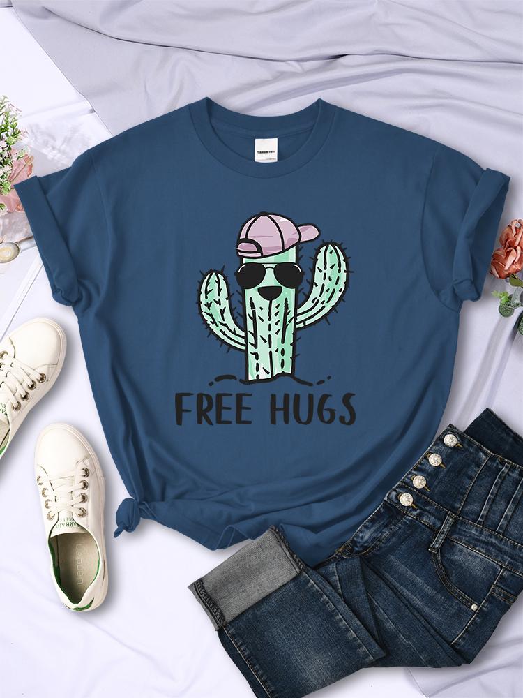 Free Hug From Spiny Cactus Women Tshirts Loose Oversized T-Shirt Breathable Fashion Clothes Hip Hop Casual Women'S T-Shirts