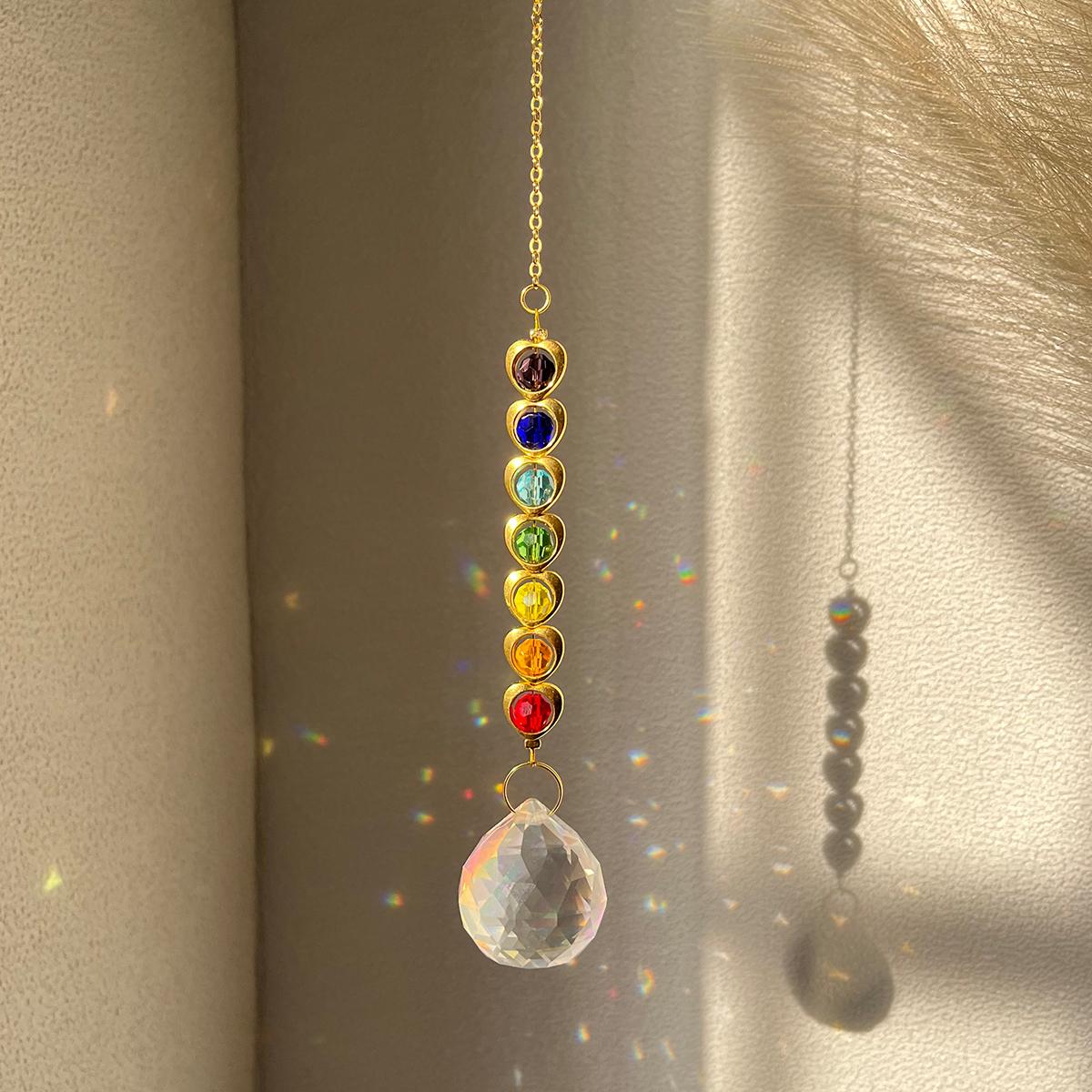 

1 шт. Подвеска-призма из стекла и хрусталя в изысканном стиле, с подвесными аксессуарами, подходит для украшения дома