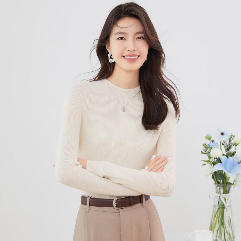 

Women s 2025 Autumn Round Neck Wool Blend Sweater XL