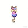 Exquisite Colorful Crystal Cat Shining Brooches Luxury Women Decoration Boutique Kitten Animal Rhinestone Coat Clothes Pin