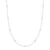 Silver Shell Pearl Station Chain 925 Silver Necklace N065-03H.