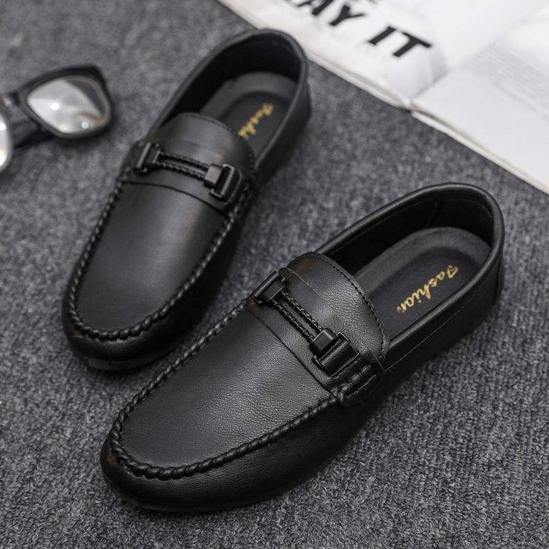 Dress Trend Autumn Lightweight Men's Loafers Doudou Shoes Simple Korean Version Non-slip Men's Shoes Small Leather Shoes Thick-soled Breathable