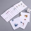 12Pcs Vintage Style Women's Printed Handkerchiefs Sweat Absorbent 28x28cm Square Hand Towel Tooth Edge Breathable