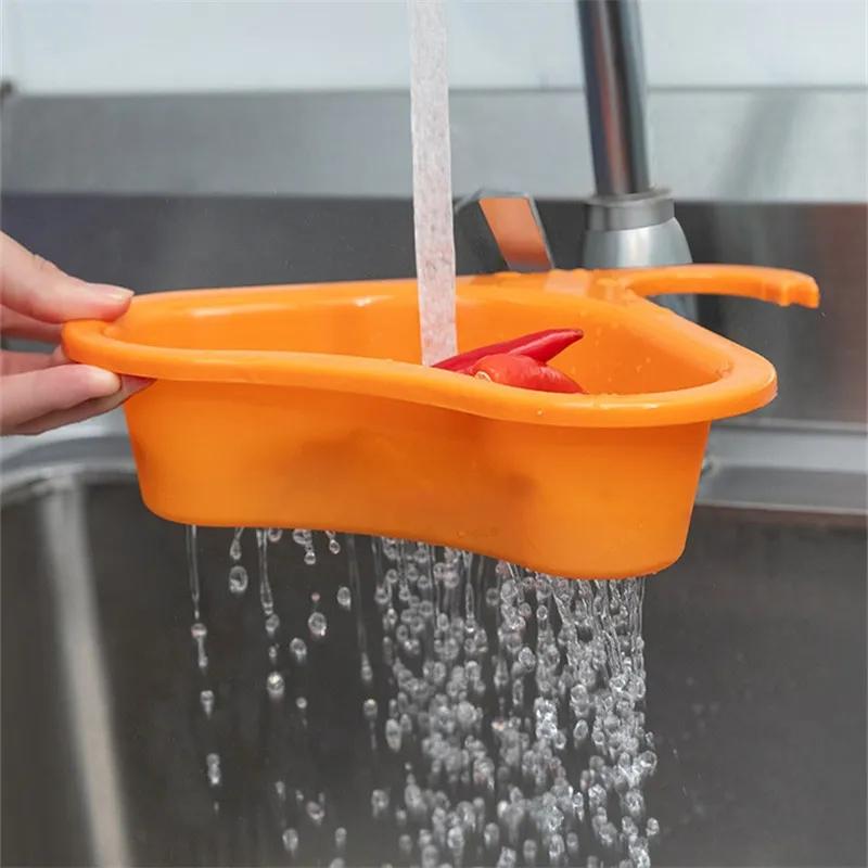 1PC Kitchen Sink Drain Basket Organizer Faucet Holder Strainer Food Garbage Colanders Draining Shelf Organization Accessories