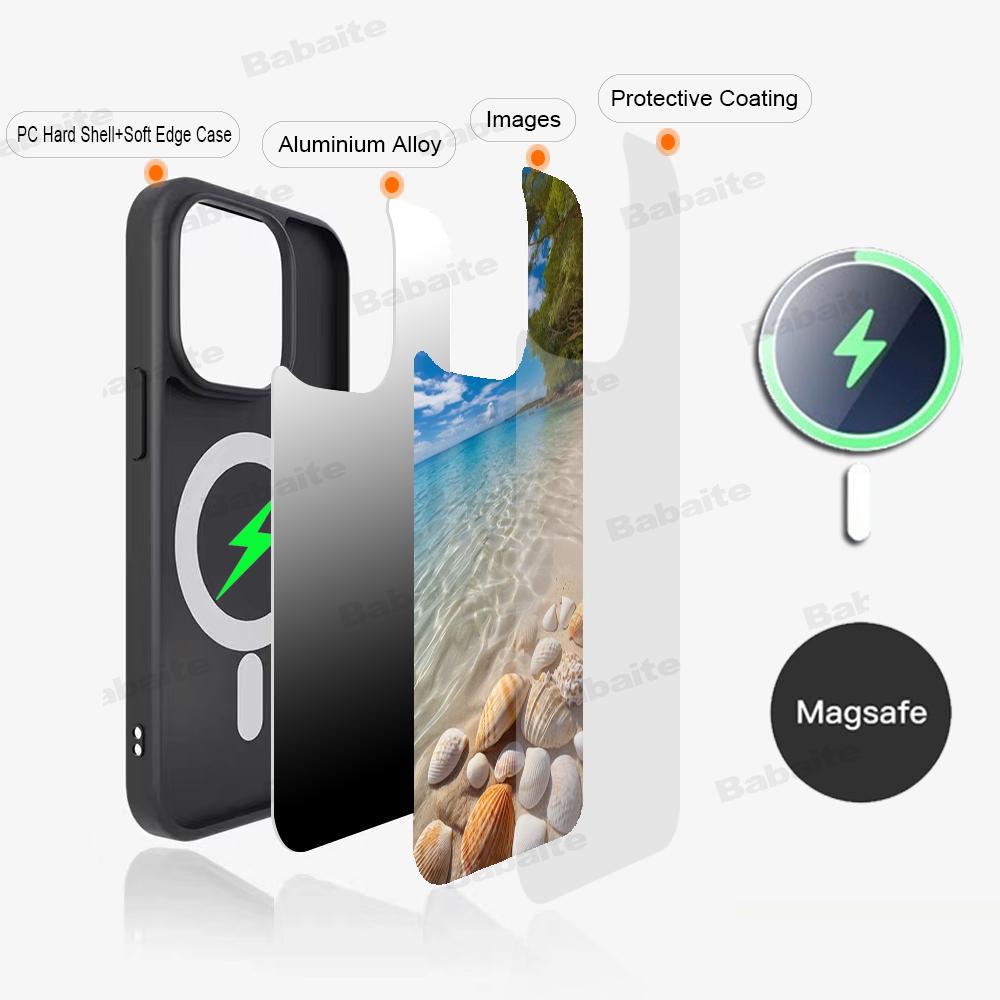 Sea Tropical Palm Trees Beach Phone Magnetic Case For IPhone 16 14 13 12 11 15 Pro Max Plus For Magsafe Wireless Charge Cover
