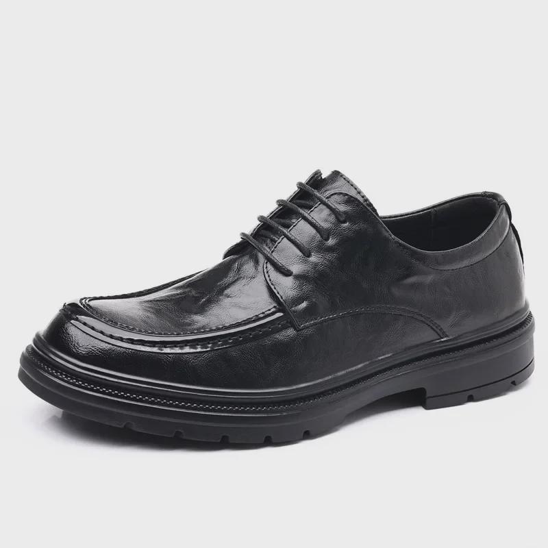 Herren Große Formelle Leder Derby Schuhe - Britischer Stil, Lässige Schnürung