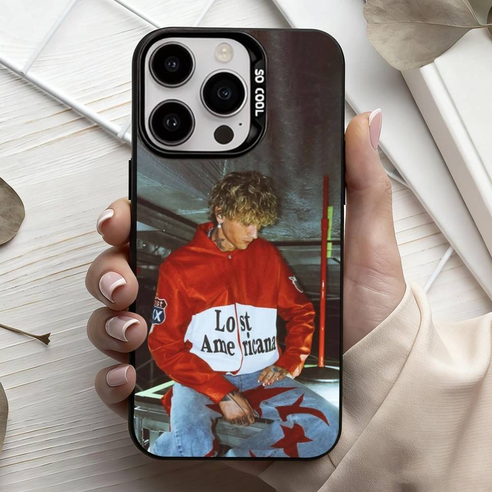 M-MGK L-Lost A-Americana Cool Phone Case For iPhone17,16,15,14,13,12,11 Plus,Pro Max Black Candy Silver Phone Case