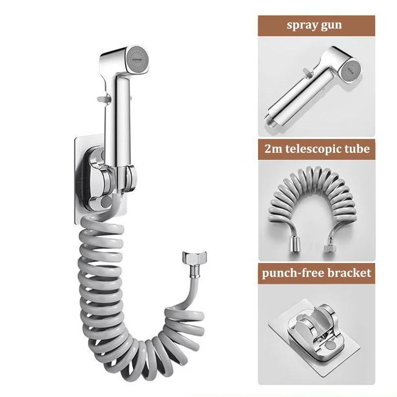 1 In 2 Out Flush Spray Gun Faucet Toilet Companion Bidet Booster Nozzle Bathroom Flush Gun High Pressure Household