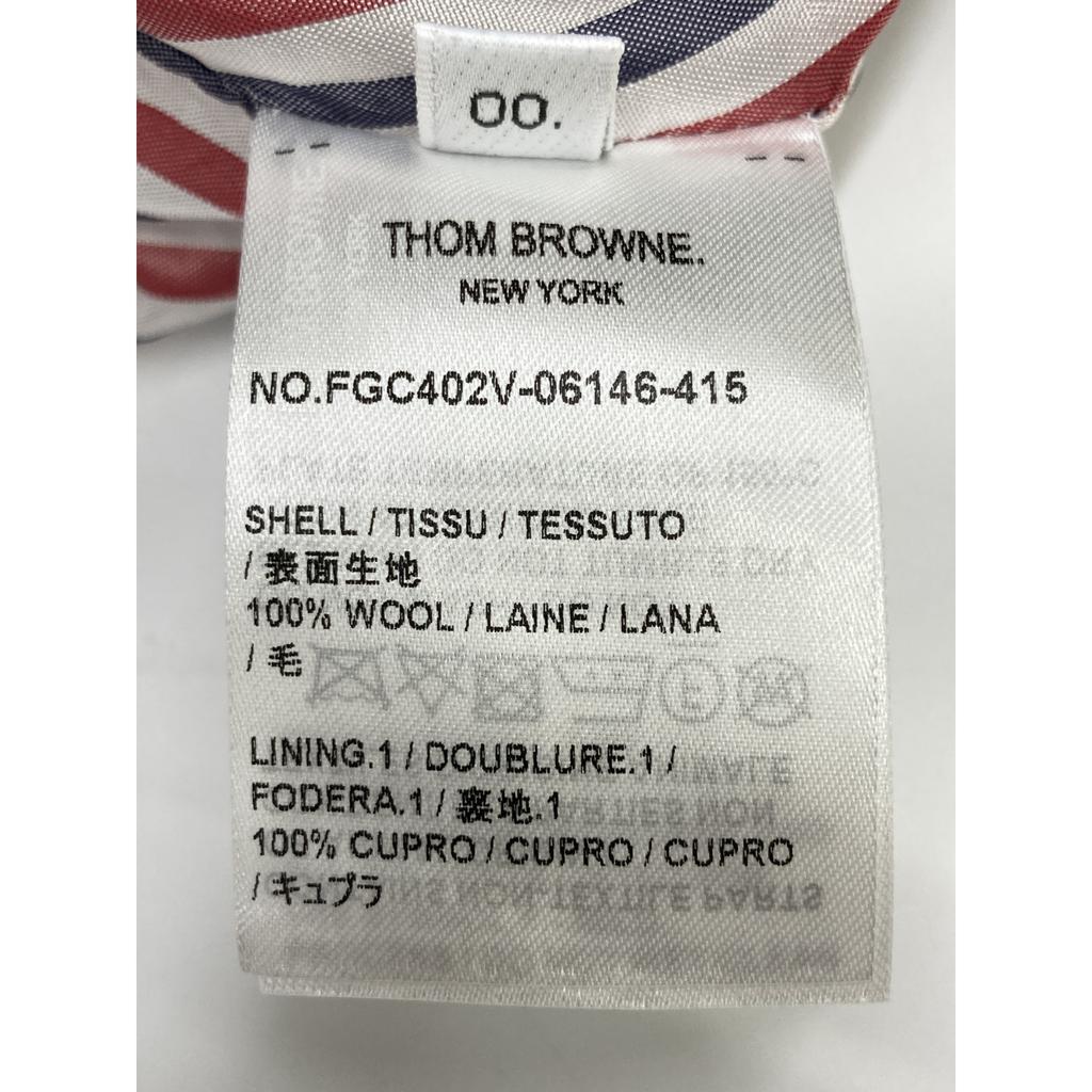 THOM BROWNE FGC402V-06146 Marineblau Uni Webware 4-Riegel Plissee Minirock Rock 38 Marineblau Gebraucht