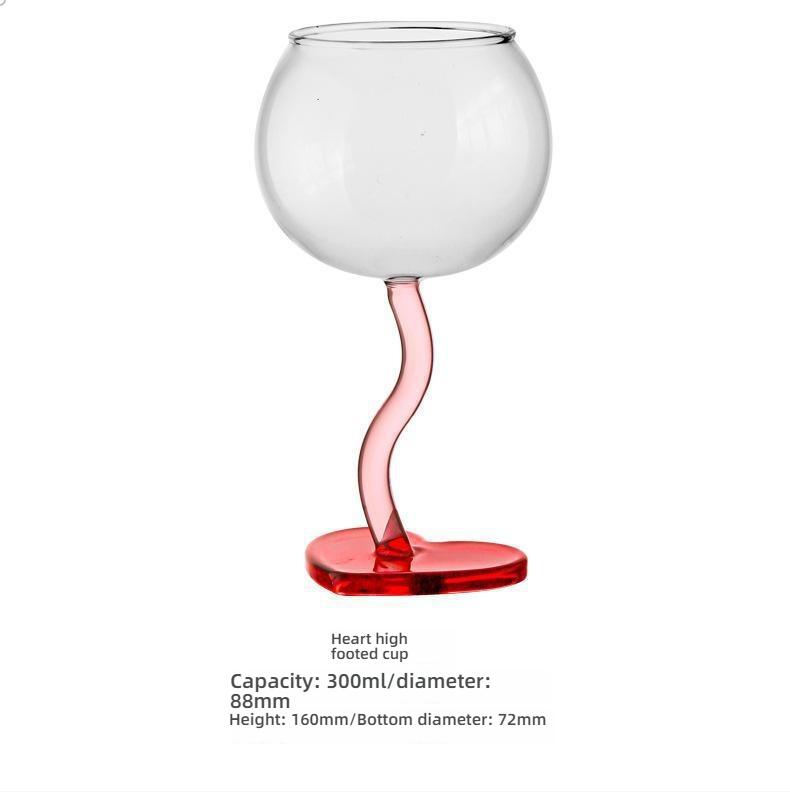 Heart-Shaped Wine Glasses Set of 4 White/Red Wine Goblets for Home Use Creative High-Aesthetic Design Ideal for Daily Drinking A