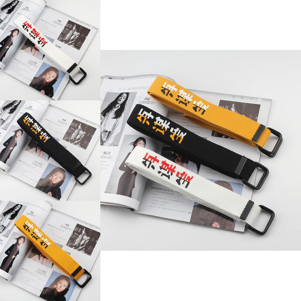 Casual Canvas Belt For Men And Women With Double Ring Buckle For Street Style And Daily Wear