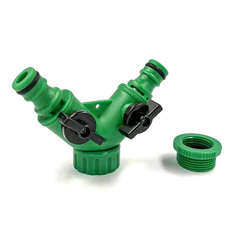 2-Way Garden Tap Water Splitter 1/2" 3/4" Female Thread Y Type Watering Adjustable Switch Controller Valve