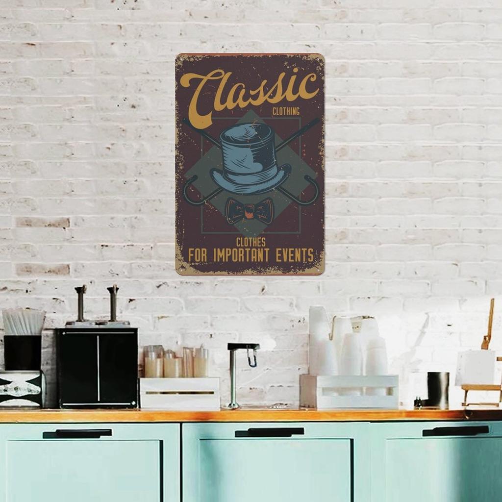 1 Pack Rustic Metal Tin Sign with Antique Rust Effect for Home Bar Store Wall Décor, Two Practical Sizes 20x30cm or 30x40cm