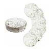 7Pcs Waterproof PU Leather Coaster Double-sided Marble Pattern Placemat 10cm Round Heat Insulation Pad Hotel