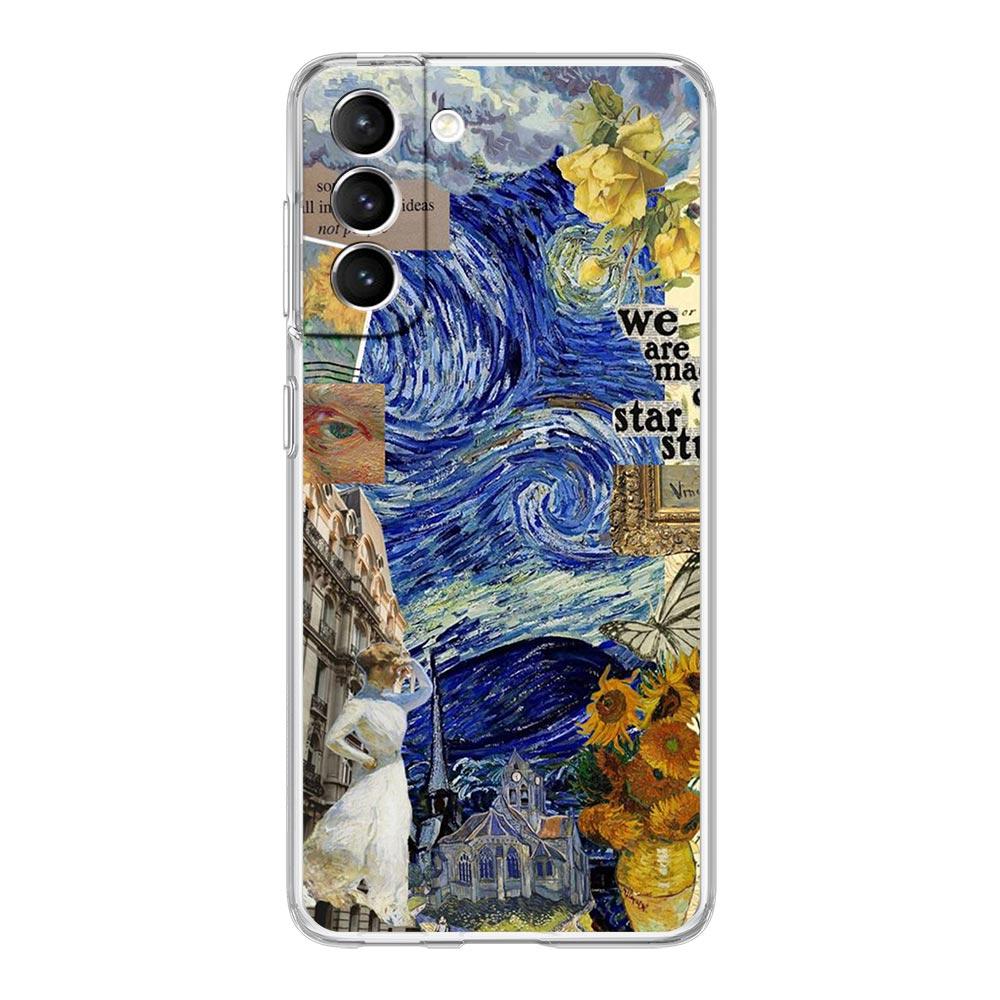 Starry Sky Van Gogh Art Phone Case For Samsung Galaxy S24 S23 S22 S20 Ultra S21 FE 5G S10 S9 Plus S10E S8 Silicone Clear Cover