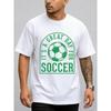 European Size Great Day Soccer Tee for Men Graphic T Shirts White Funny Graphic Tees Everyday Wear, Suitable for The Office, Dates, And Going Out