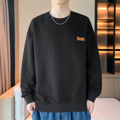 Nuove Felpe da Uomo Primavera e Autunno, Casual e Versatili, Giovanili, Magliette a Maniche Lunghe Belle, Felpe Jacquard Girocollo da Uomo