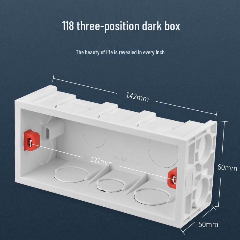 Scatola da incasso per cablaggio elettrico: Scatola di Derivazione per Interruttori e Prese Tipo 118, a Due, Tre o Quattro Posti