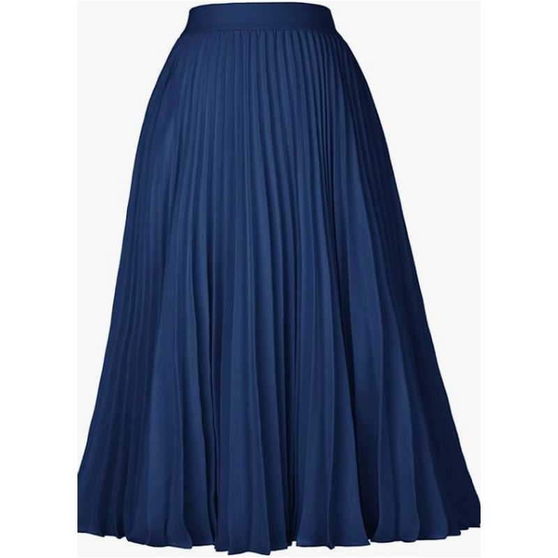 Solid Color Elastic Waist Half Length Skirt Pure Color Elastic Waist Skirt