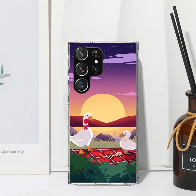Cartoon Cute Goose Game Phone Case For Samsung Galaxy S25 S24 S23 S22 Ultra S21 FE S20 Plus S10 + S10E Art Fundas Back Cover S24