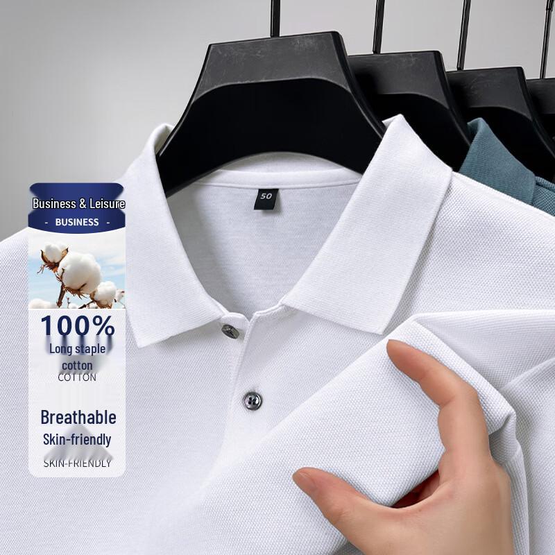 Men's 100% Long-Staple Cotton Long-Sleeve Polo Shirt