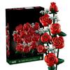 1 set byggbara blomsterbuketter, byggklossar, evig rosmodell för alla hjärtans dag, födelsedagspresent, kreativ heminredning för skrivbord