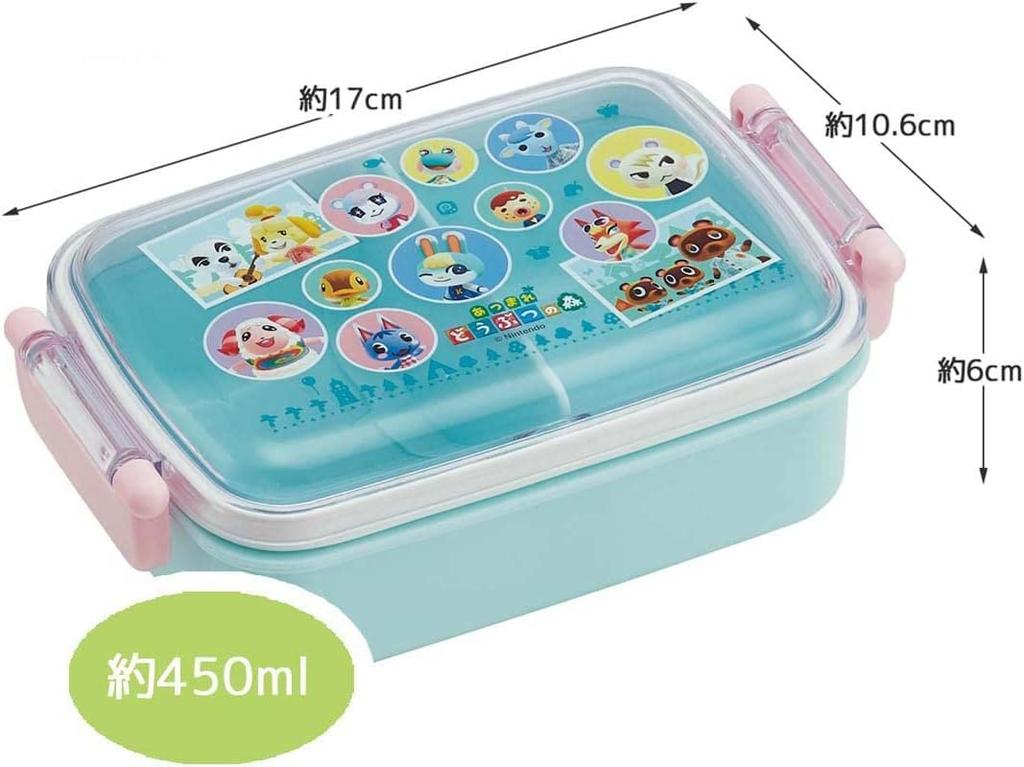 Skater Animal New Horizons Lunch for Made in Crossing Box, 450ml, Antibacterial, Kids, Japan, RBF3ANAG-A