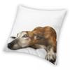 Lazy Brindle Greyhound Square Pillowcase Polyester Linen Velvet Pattern Zip Throw Pillow Case Sofa Cushion Cover 45X45