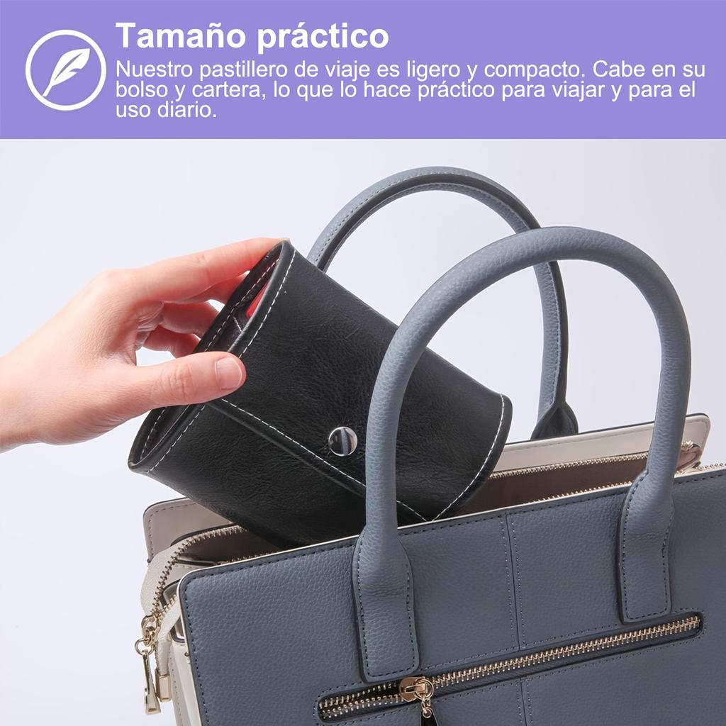 (Spanish printing)Weekly Pill Organizer Box Case Travel Medication Reminder Daily AM PM, Day Night 7 Compartments