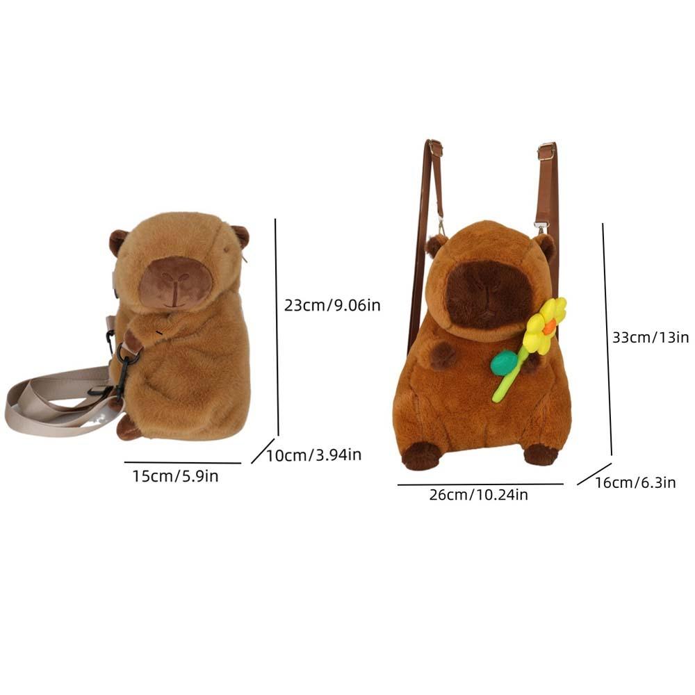 Plush Capybara Backpack Hamburg Doll Fur Bag Popular Kawaii Handbags  School