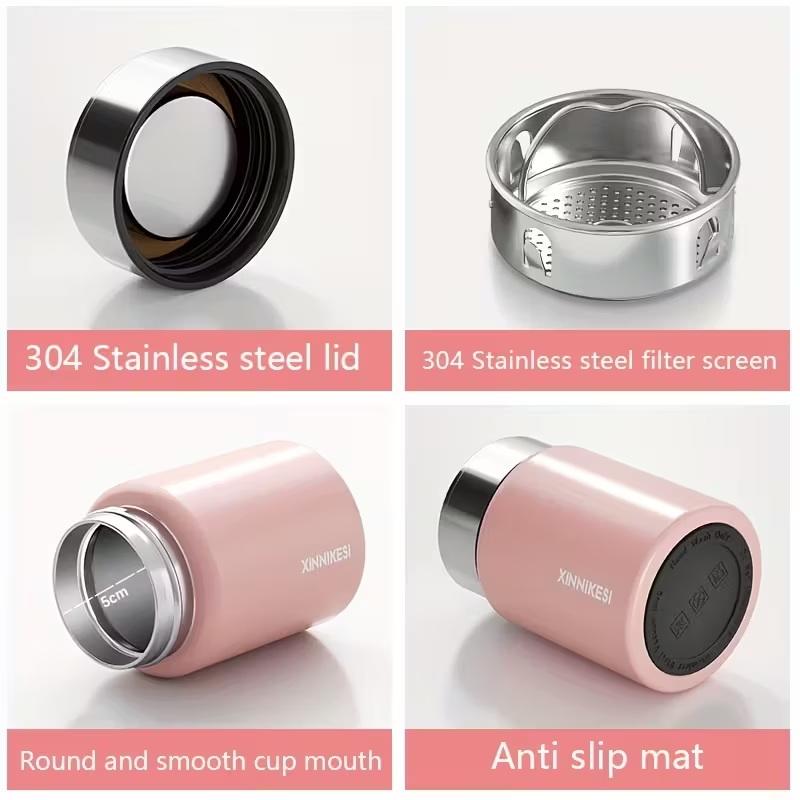 230ml Mini Tazza Termica in Acciaio Inossidabile 316 Borraccia Sottovuoto Portatile alla Moda da Tasca per Caffè Tè Borraccia Termica Tumbler