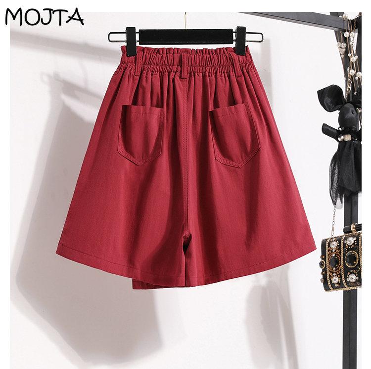 MOJTA Women's High Waist Loose A-line Skirt Spring Autumn Plus Size Elastic Casual Short Skirt