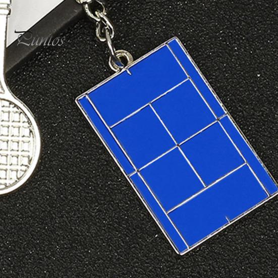Kovová raketa na tenisový kurt Klíčenka Přenosný držák na klíče ze slitiny zinku DIY Přívěsek na kabelku Dekorace batohu Děti Dospělí Sportovní fanoušci Dárek k narozeninám