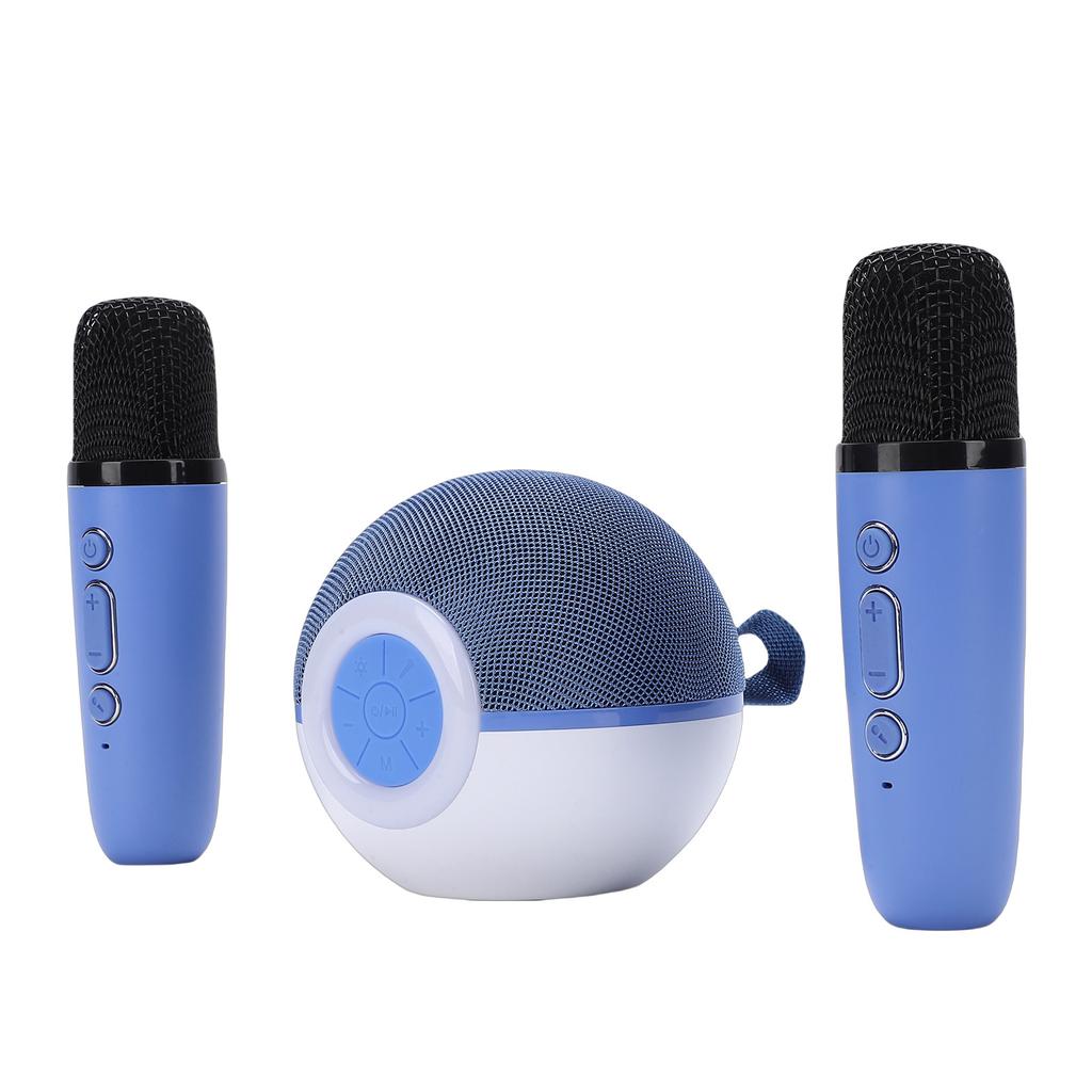 Karaoke Machine Rechargeable Portable Bluetooth 5.3 Karaoke Speaker with 2 Wireless Microphones Colorful Lights 5 Sound