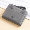 Women Cat PU Short Zipper Small Wallet Cartoon Multi-slot Fashionable Wallet