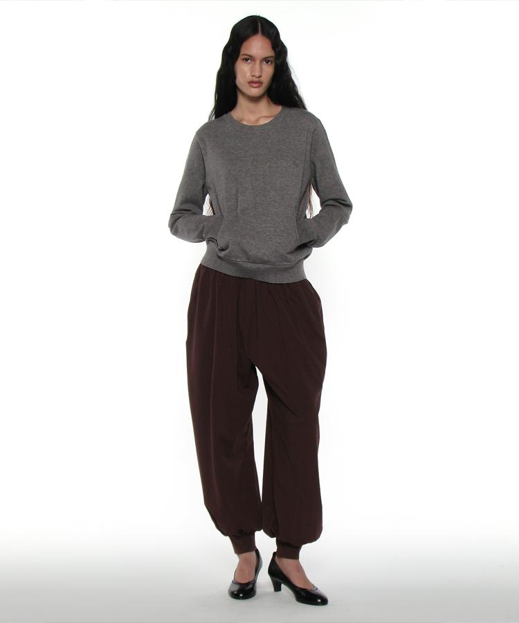 PARTIMENTO WOMEN Pwc Two-Way Pocket Knit Crew_Melange