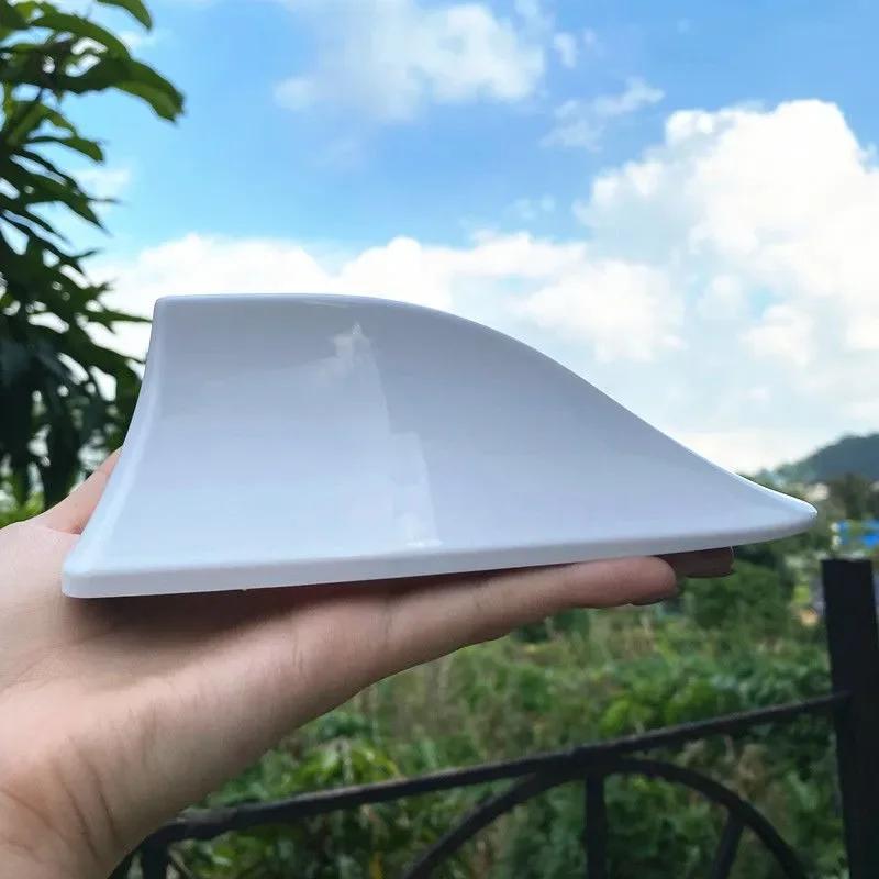 Car Shark Fin Antenna Cute Fin Shape Auto Roof Aerial Base Self Adhesive Radio Signal Universal Vehicle Accessories for Most Car