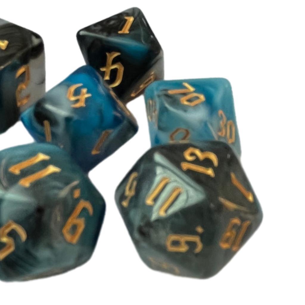 7x Double Color Polyhedral Dices Set Role Playing Game Table Board Game Acrylic Math Teaching Party Toys Multi Sides Dices