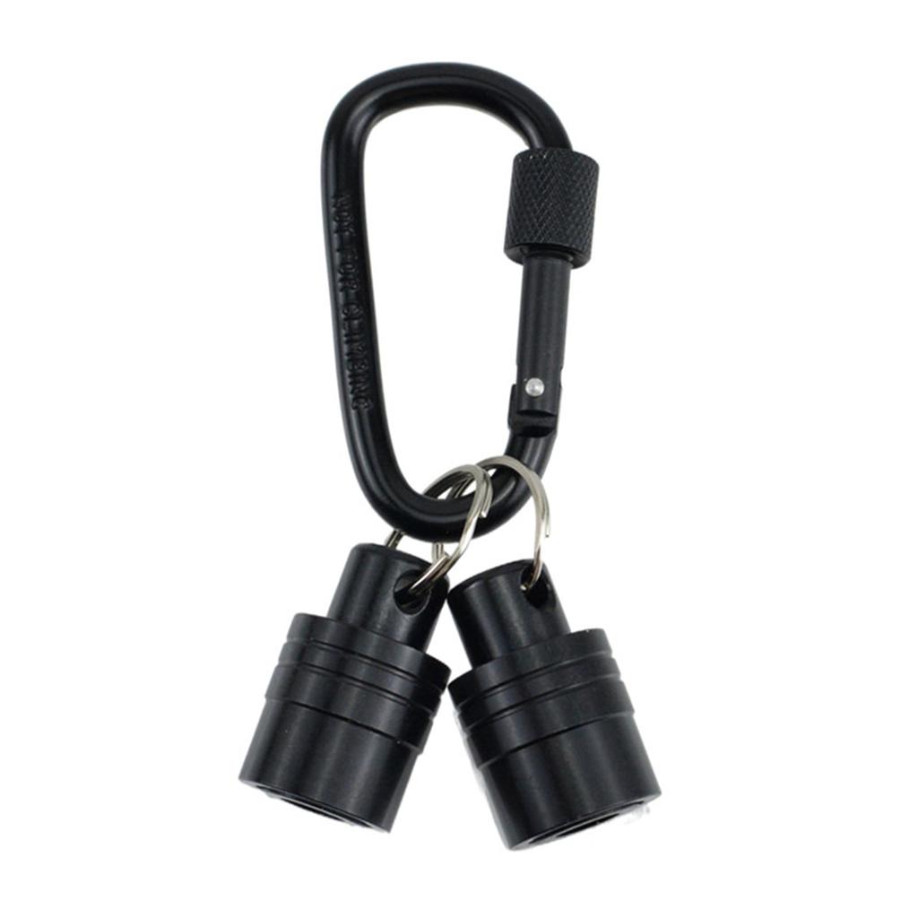 1/4 Hex Shank Drill Bit Holder Key Chain with Carabiner Hook Carbon Steel Construction for Efficient Tool Change