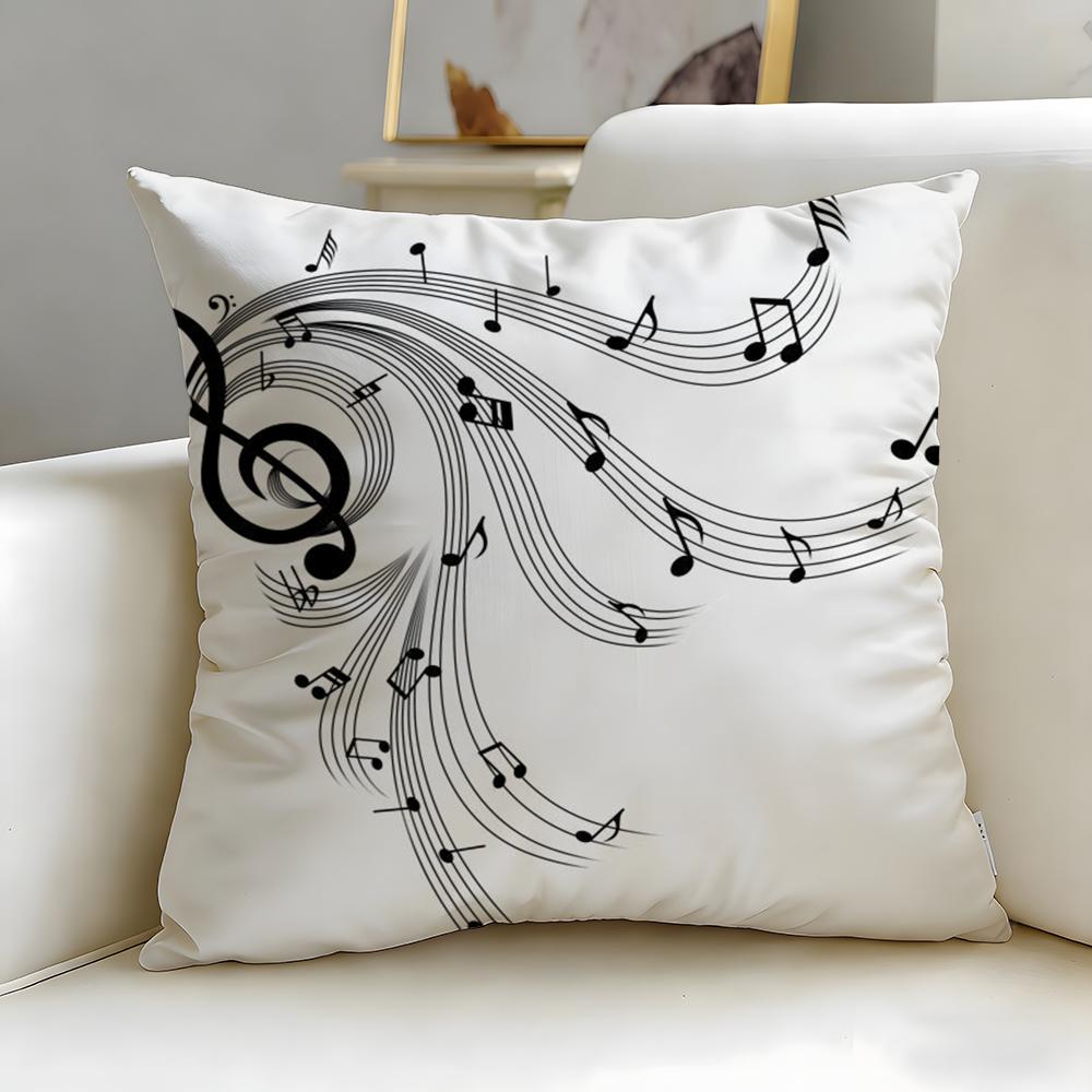 classic music theme Sheet Music Cushion Cover Soft  EasyWash Pillow Case  Versatile for Couch Bed Travel and Office