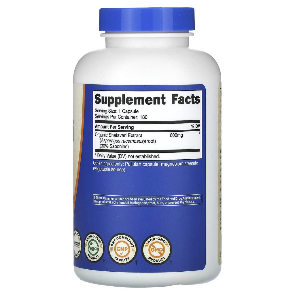 Shatavari, 600Mg, 180 Capsules