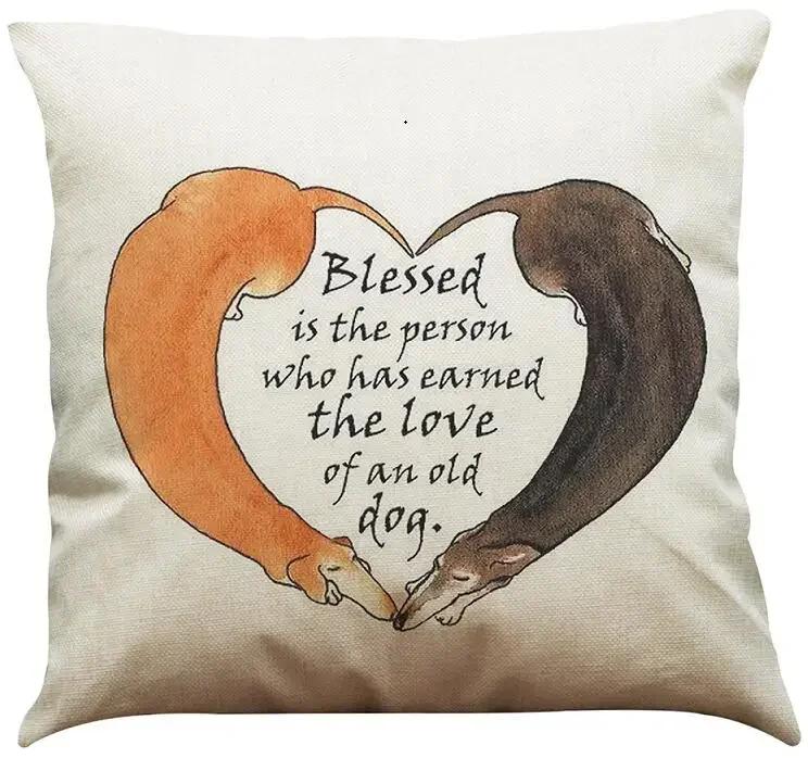 Cartoon Hundemattenbezug Dackelmuster Leinen Kissenbezug Auto Schlafzimmer Sofa Kinderzimmer Dekokissenbezug 45*45cm